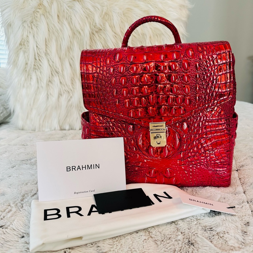 Brahmin LIZ backpack dragon Melbourne red